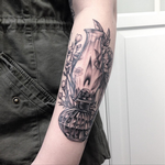Tattoos - Oil Lamp and Floral on Forearm- Instagram @michaelbalesart - 121893
